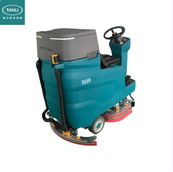 坦力駕駛式洗地機(jī)工業(yè)掃地機(jī)物業(yè)商場吸拖一體工廠洗地車T110